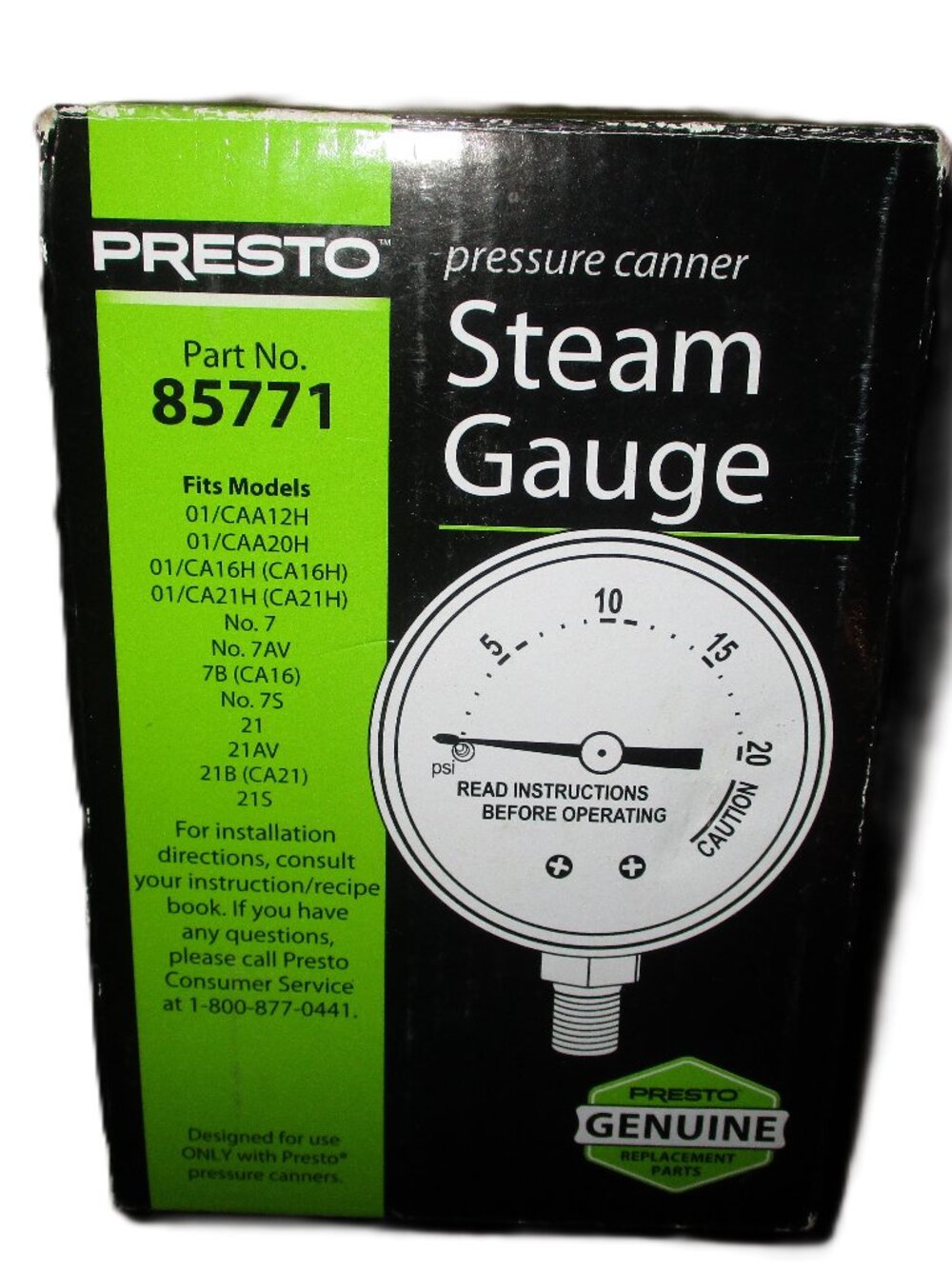 Presto 85771 Pressure Cooker Canner Steam Gauge 0-20psi Fits Multiple Models